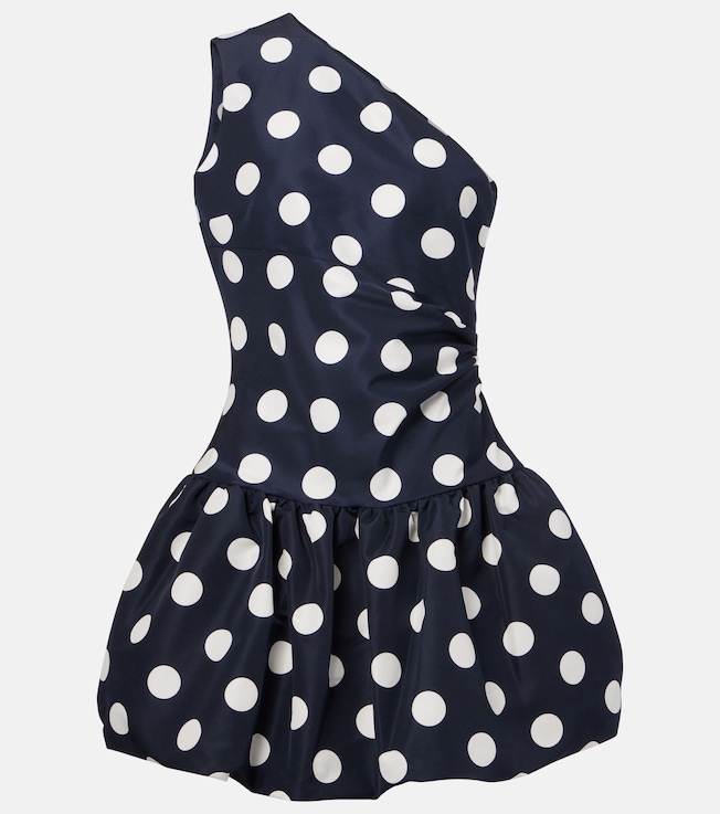 Polka-dot asymmetric balloon minidress | Patou