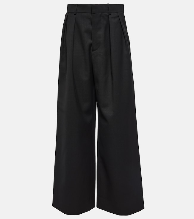Pleated low-rise wide-leg wool pants | Wardrobe.NYC