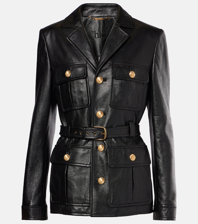 Belted leather jacket | Chloé