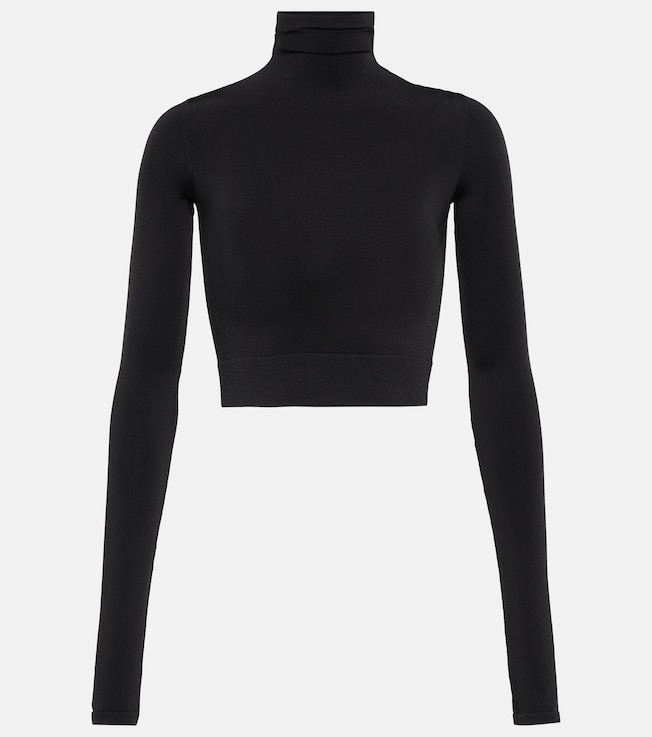 Turtleneck cropped jersey top | Balenciaga