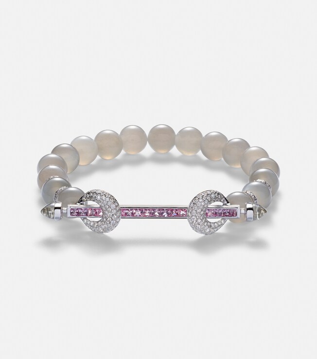 Chakra 18kt white gold bracelet with sapphires, diamonds, and gemstones | Ananya