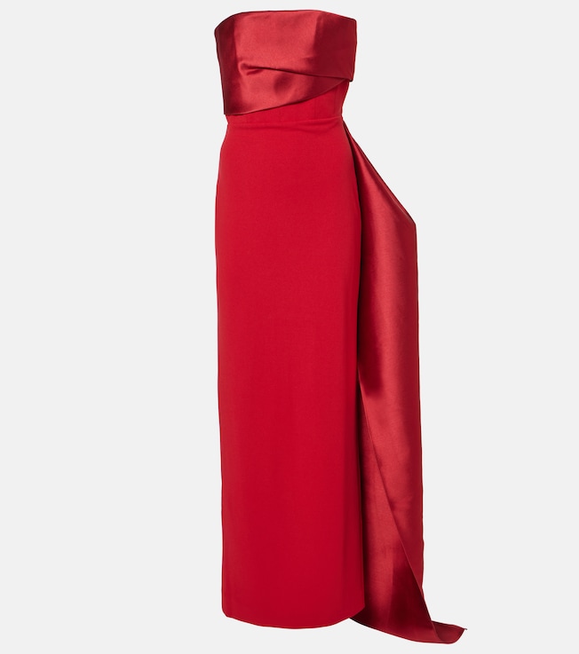 Kinsley strapless crêpe and twill gown | Solace London