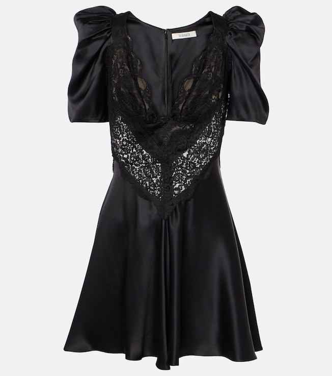 Lace-trimmed silk charmeuse minidress | Rodarte