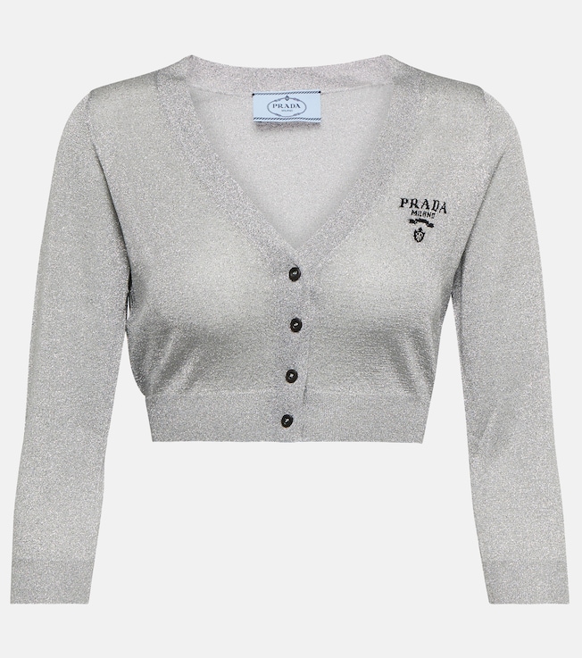 Metallic cropped cardigan | Prada