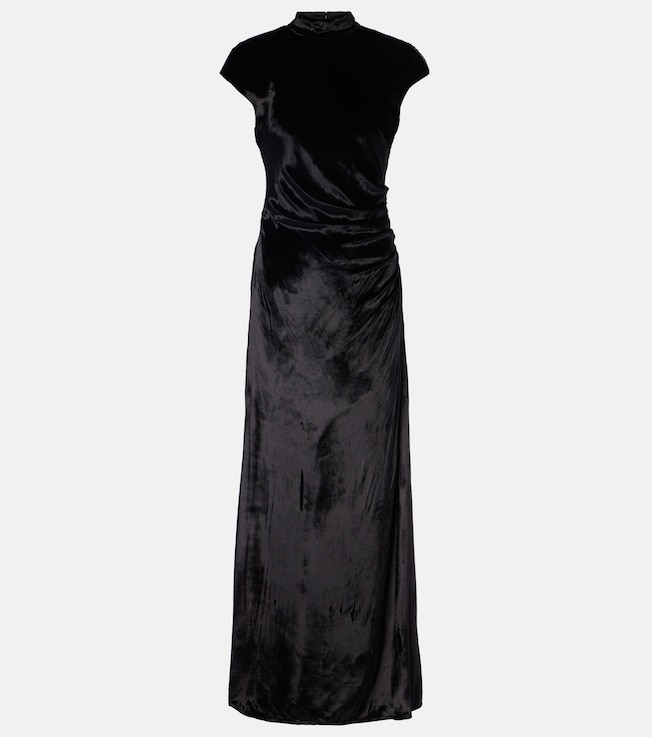 Tina ruched velvet gown | Staud