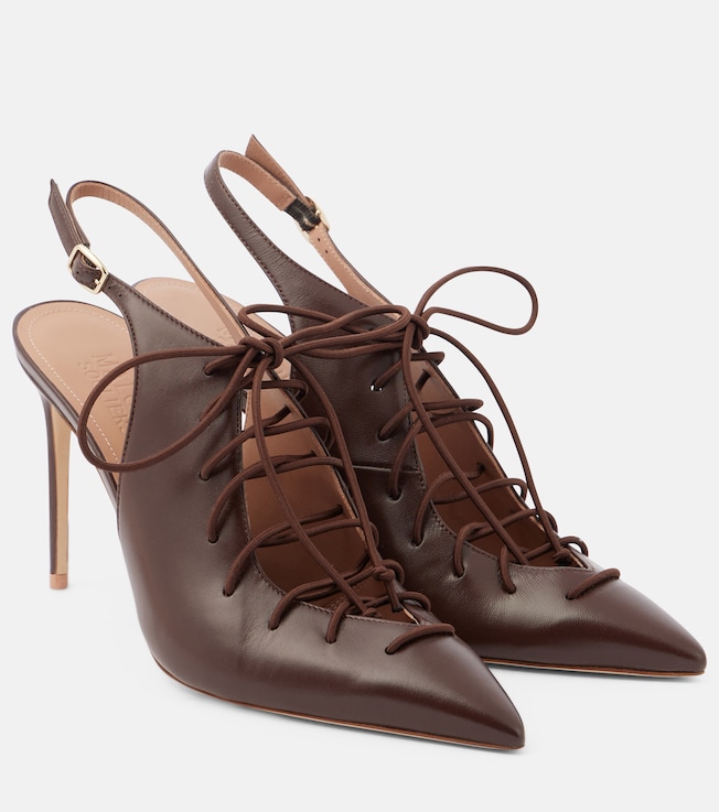 Alia 90 leather slingback pumps | Malone Souliers
