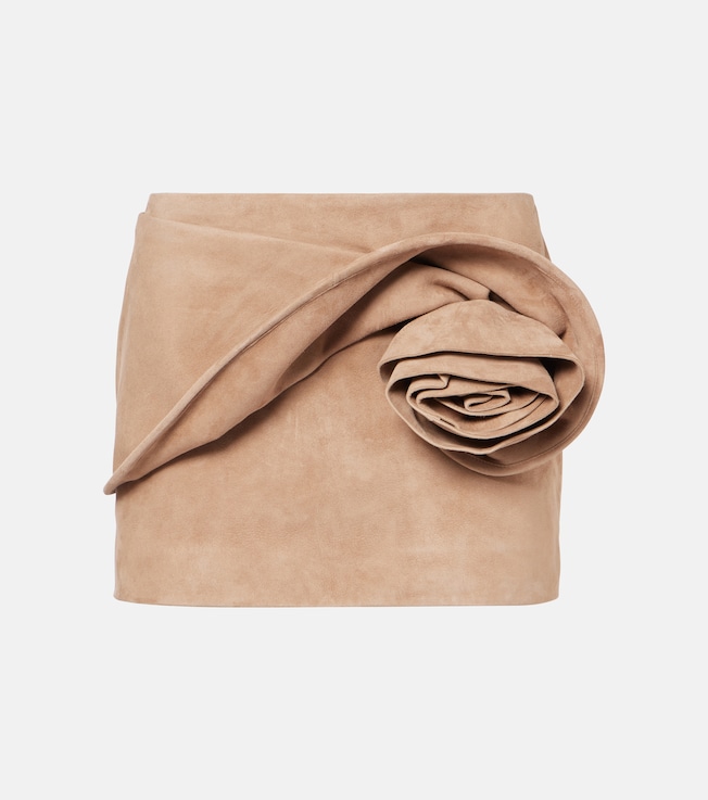 Floral-appliqué suede miniskirt | Magda Butrym