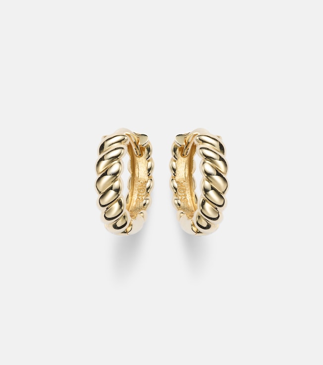 Brioche 10kt yellow gold hoop earrings | Stone and Strand