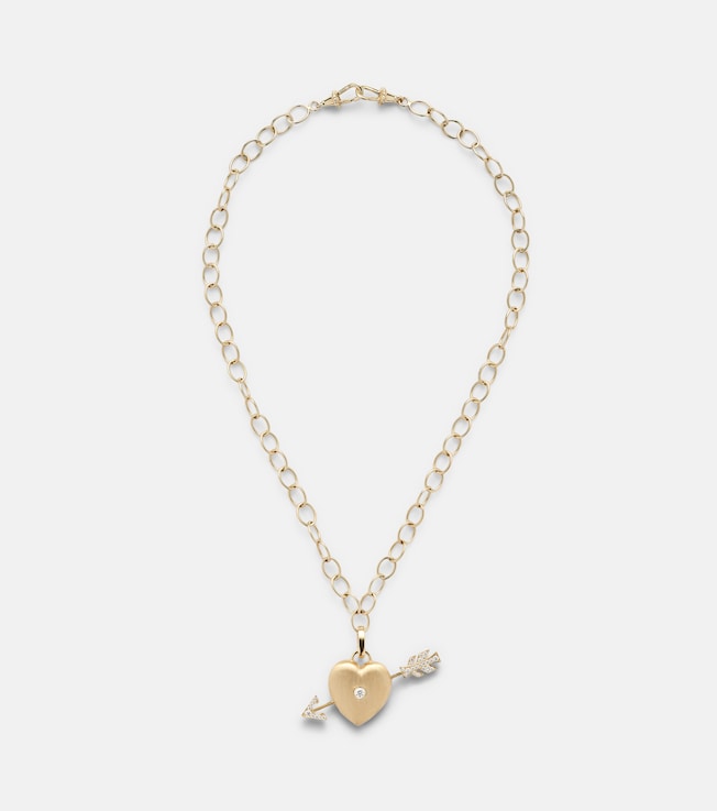 Rosa 18kt gold necklace with diamonds | Marie Lichtenberg