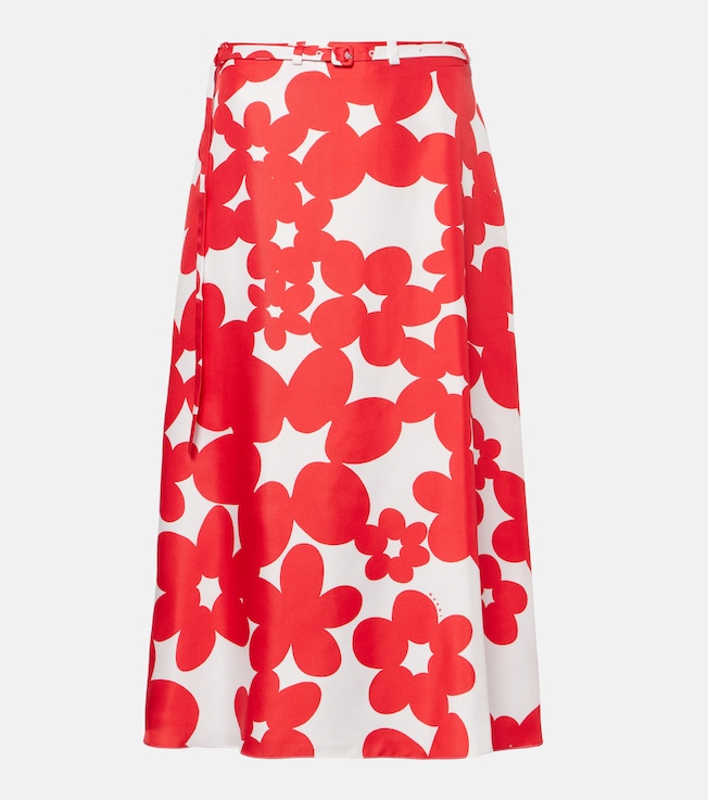 Printed silk midi skirt | Marni