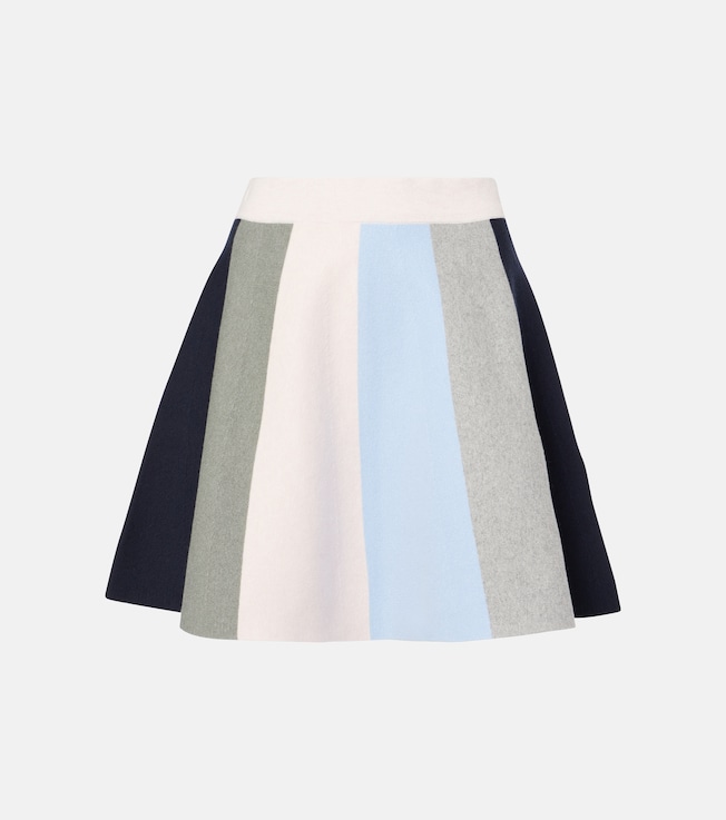 Colorblocked cotton and cashmere miniskirt | JW Anderson