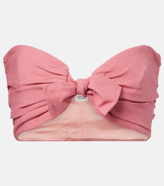 Awa linen and cotton-blend bra top | Tove