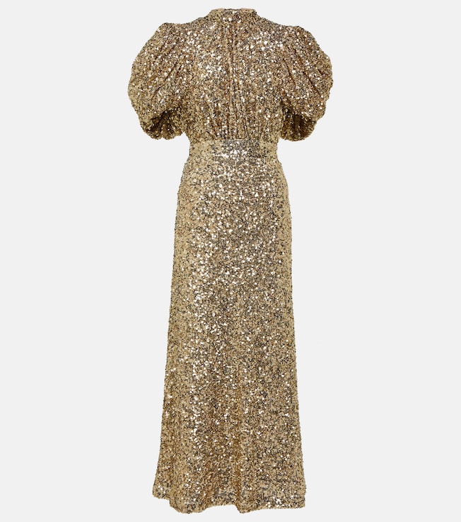 Sequined puff-sleeve midi dress | Rotate