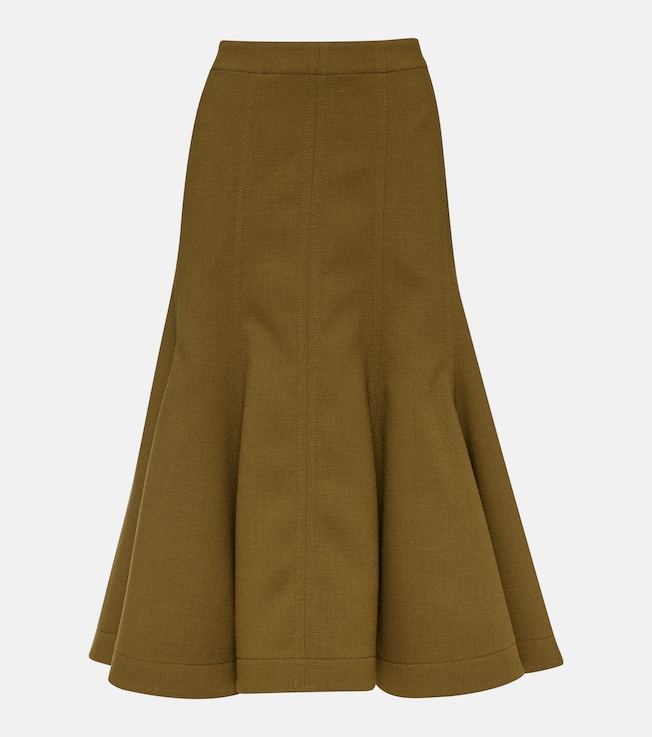 Wool crêpe midi skirt | Bottega Veneta