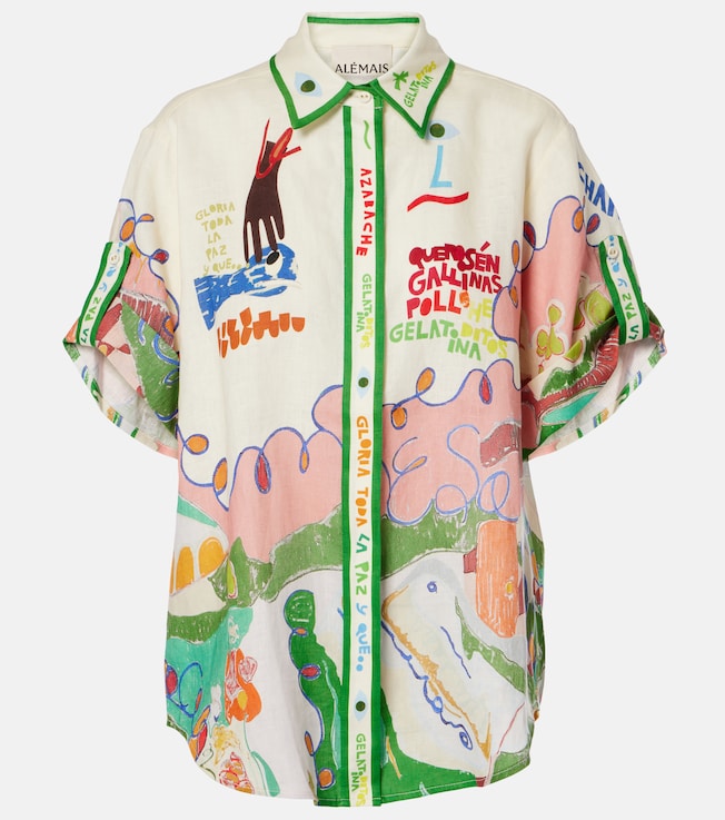 Nadia printed linen shirt | Alémais