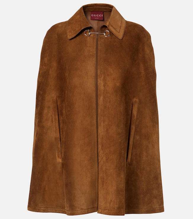 Horsebit suede cape | Gucci