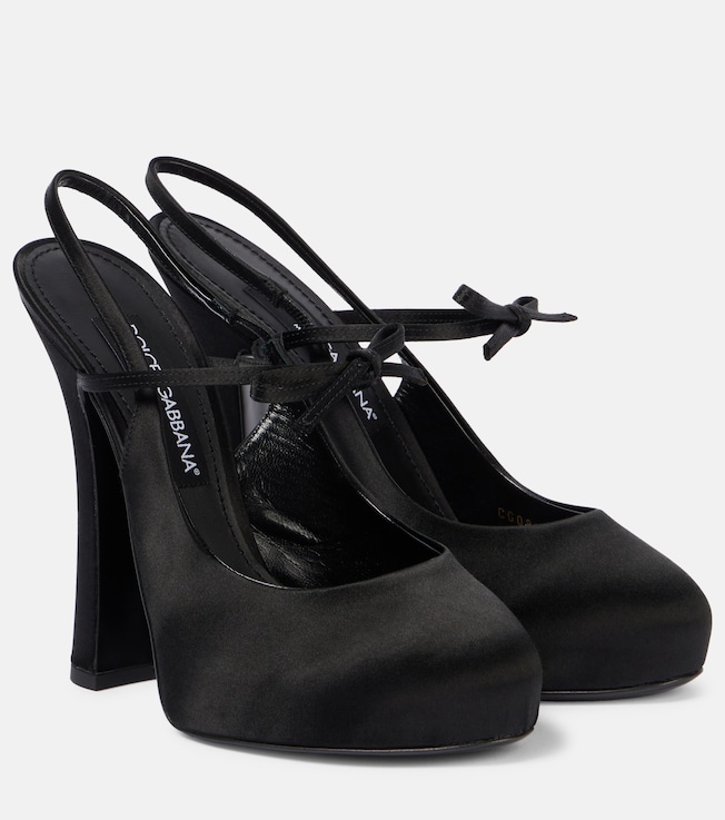 Vally satin slingback platform pumps | Dolce&Gabbana