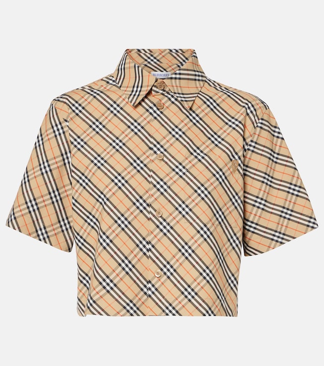Burberry Check cropped cotton shirt | Burberry