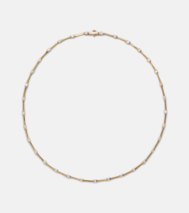 Zea Linked 18kt gold necklace with diamonds | Melissa Kaye