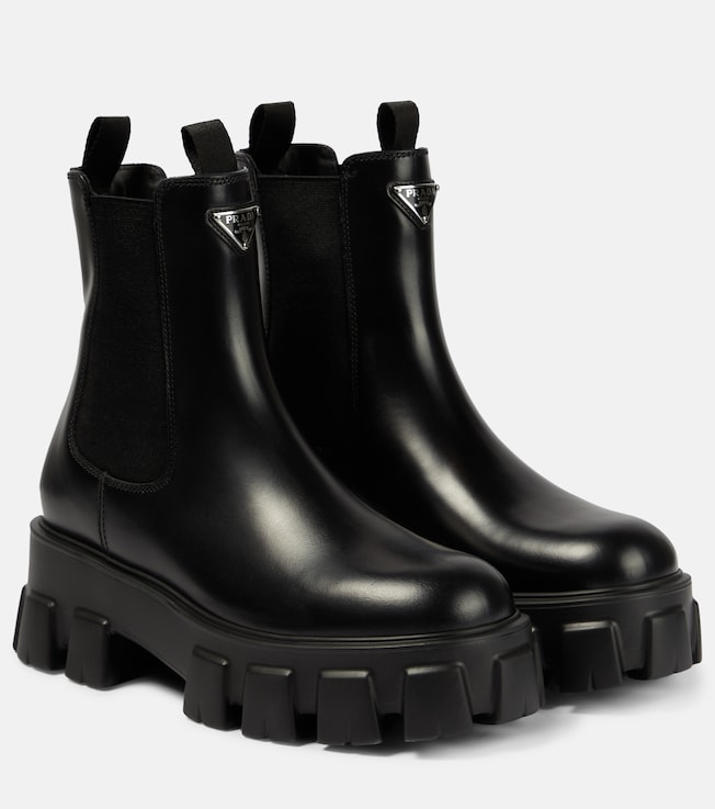 Monolith leather Chelsea boots | Prada