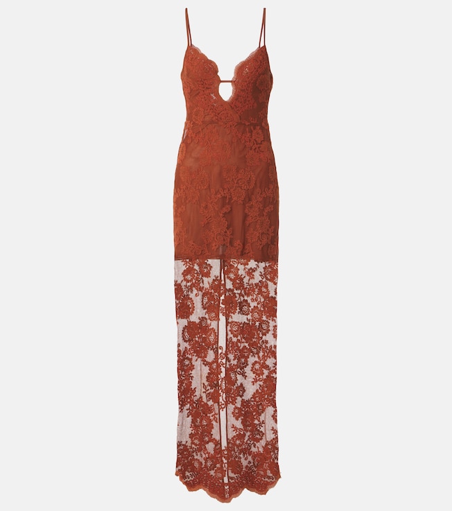Sheer lace maxi dress | Self-Portrait