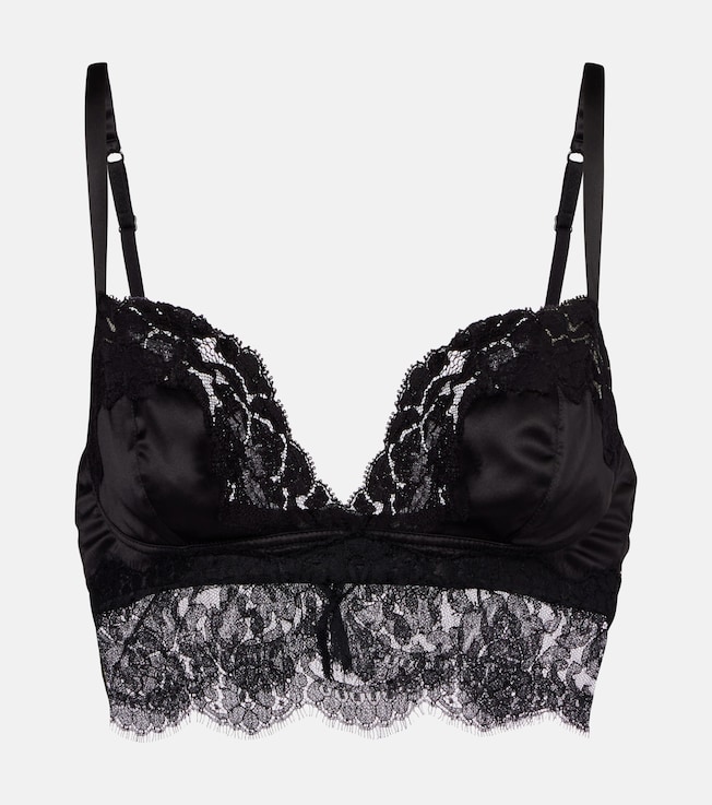 Lace-trimmed satin bralette | Dolce&Gabbana