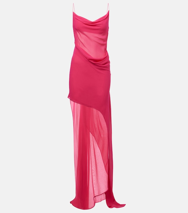 Draped silk georgette maxi dress | Christopher Esber