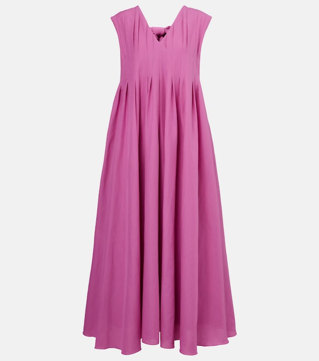Piega ramie and cotton pleated maxi dress | 'S Max Mara