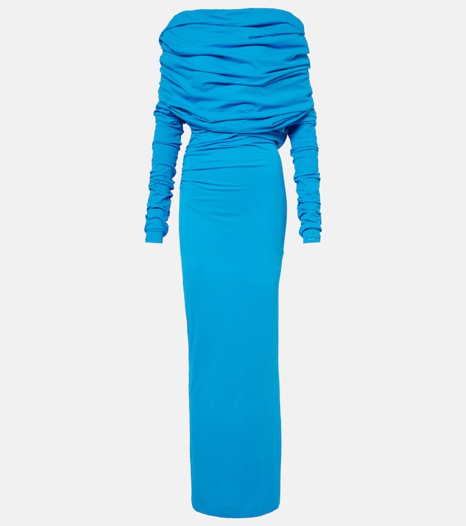 Bound knitted cotton-blend midi dress | Entire Studios