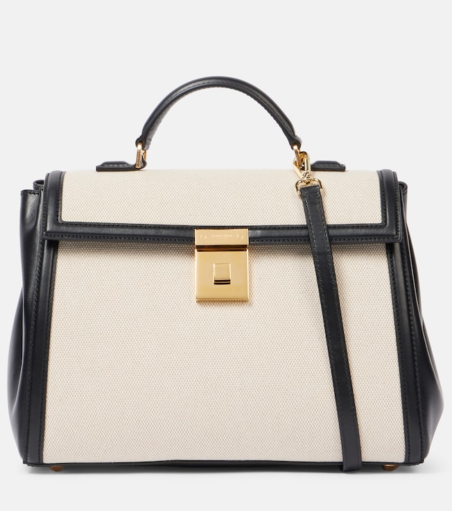 Paris Midi leather-trimmed canvas tote bag | DeMellier