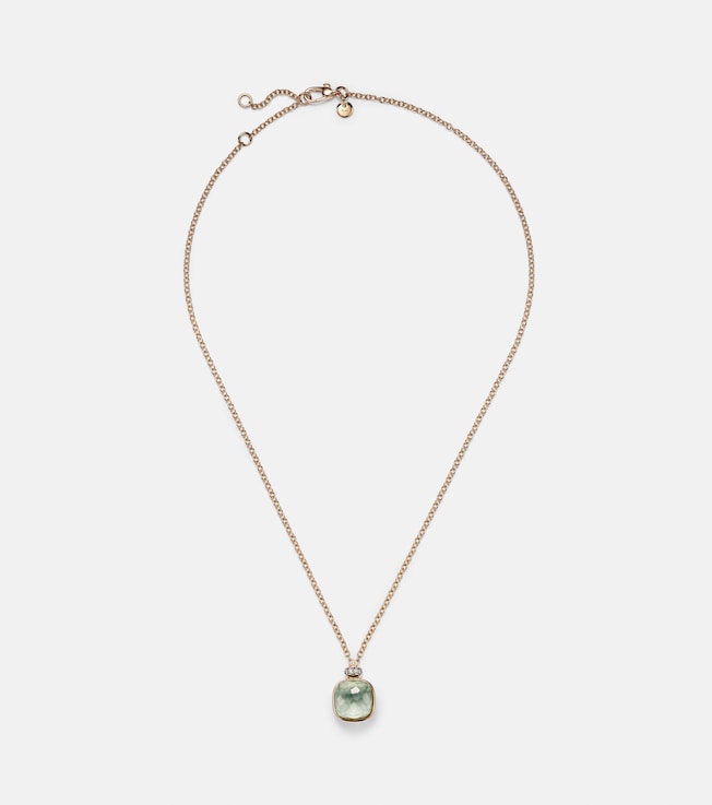 Nudo 18kt gold necklace with prasiolite and diamonds | Pomellato