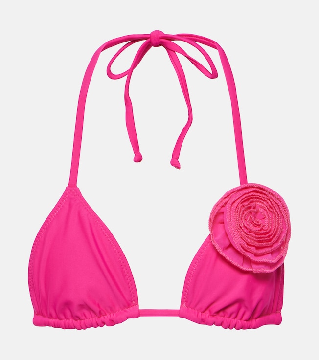 Floral-appliqué triangle bikini top | Same