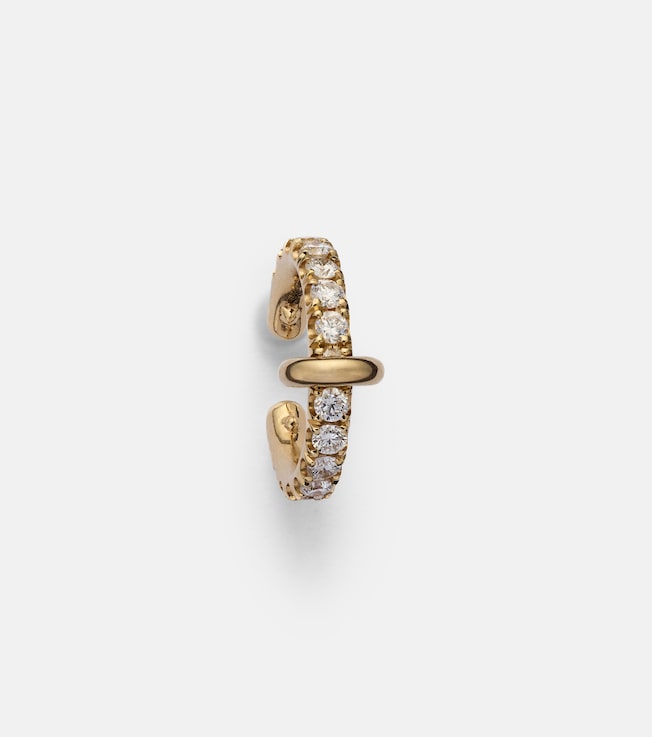 18kt gold single ear cuff with diamonds | Spinelli Kilcollin