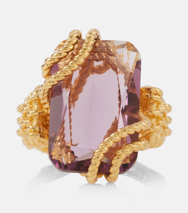 Bloom embellished gold-plated ring | Zimmermann