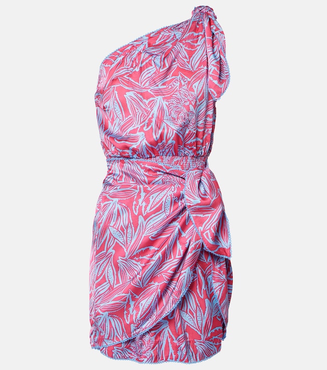 Celie printed gathered one-shoulder minidress | Poupette St Barth