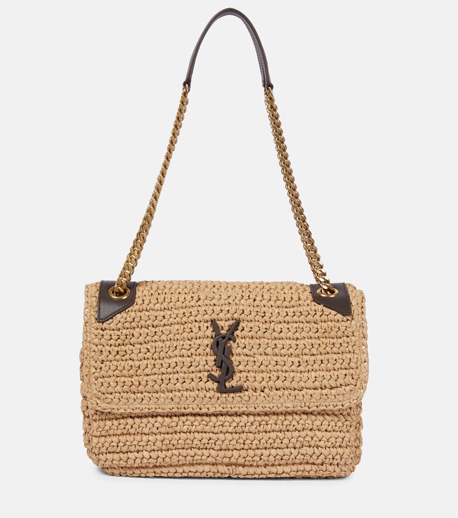 Niki Medium raffia shoulder bag | Saint Laurent