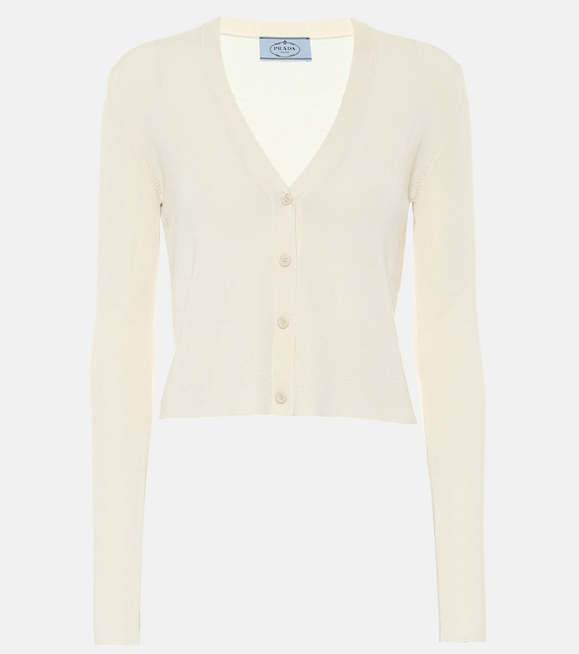 Cropped cashmere and silk cardigan | Prada