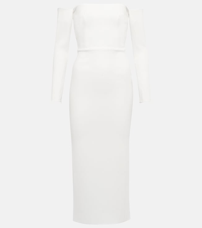 Bridal Tate stretch-crêpe midi dress | Alex Perry