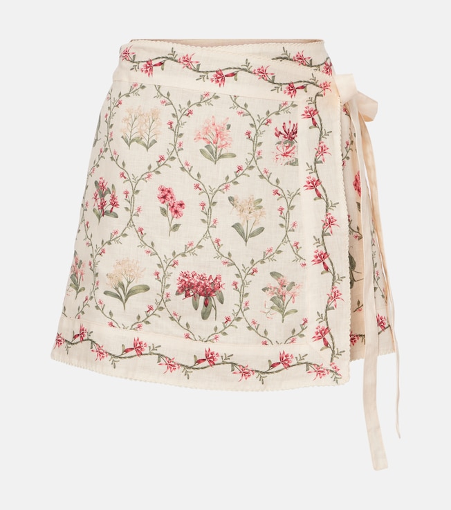 Luna floral linen wrap skirt | Agua by Agua Bendita