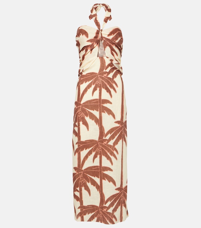 Water Adventure printed linen maxi dress | Johanna Ortiz