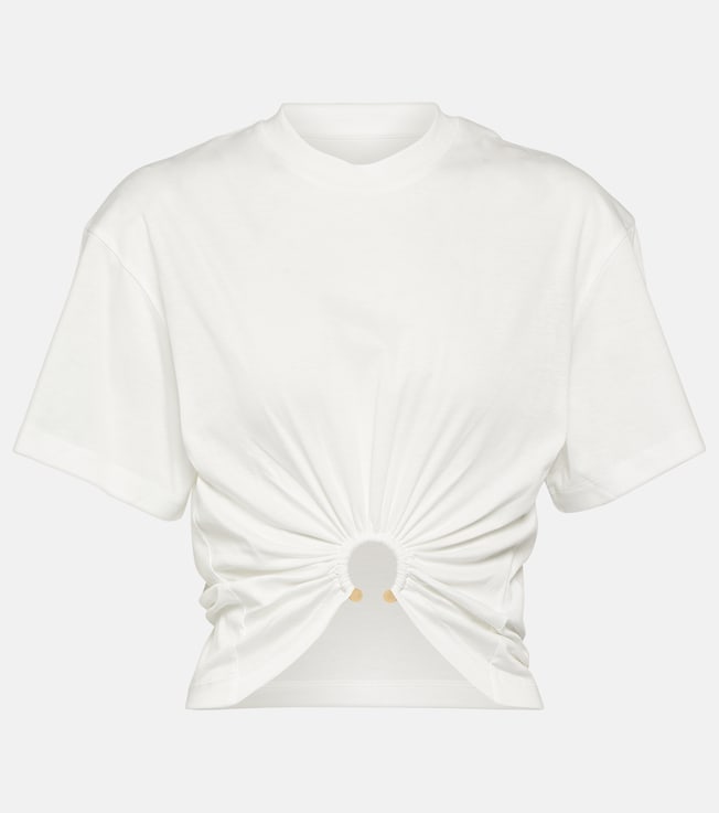 Embellished cotton jersey crop top | Rabanne