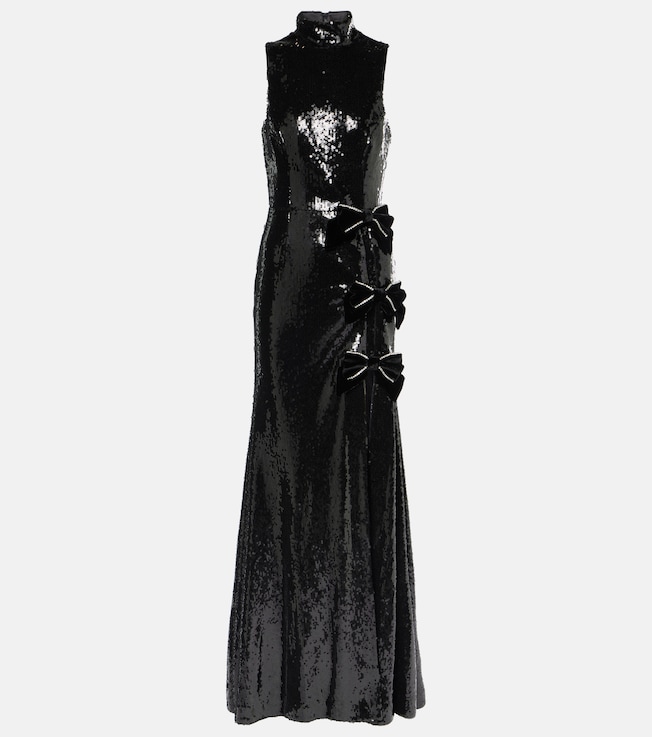x Nicky Hilton Lena bow-detail sequined gown | Rebecca Vallance