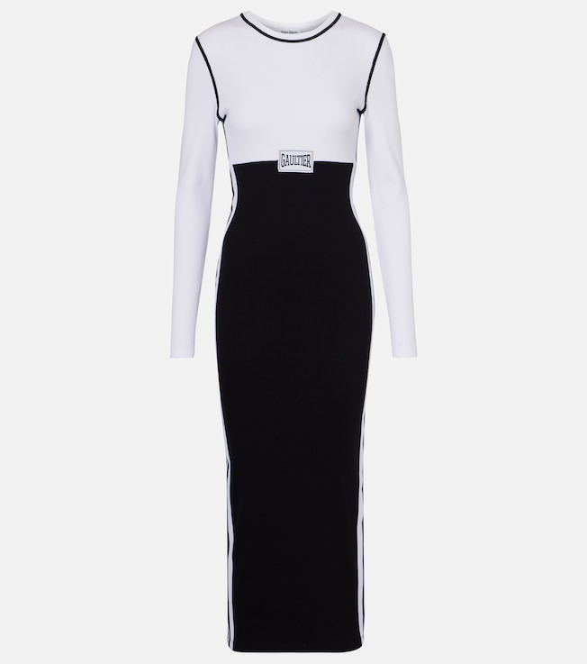 Logo cotton-blend jersey maxi dress | Jean Paul Gaultier