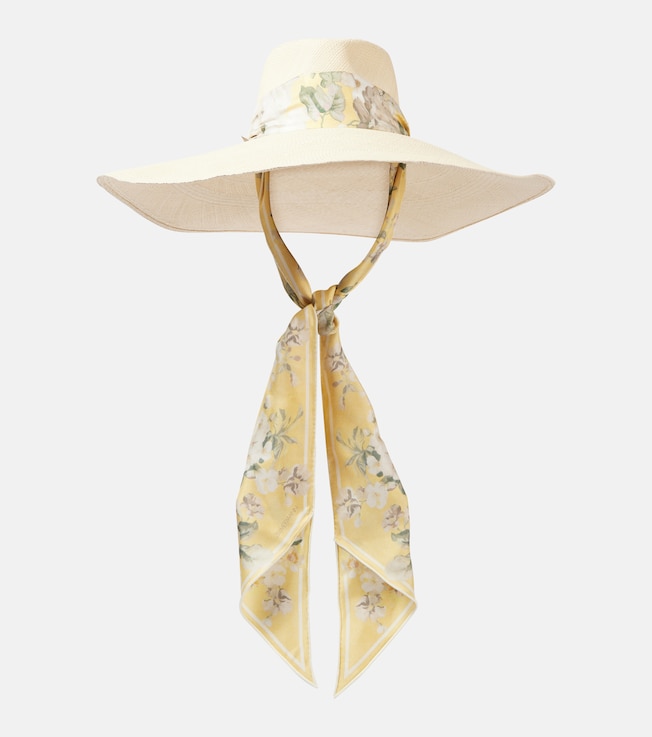 Long Brim straw sun hat | Zimmermann