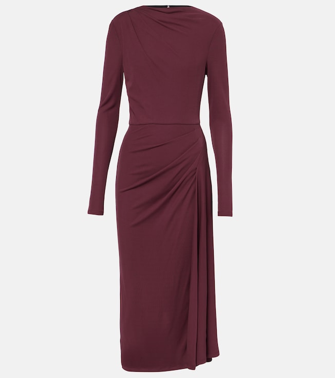 Draped crêpe jersey midi dress | Erdem