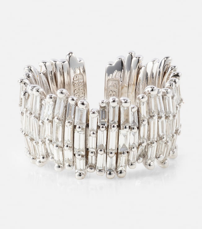 18kt white gold ring with diamonds | Suzanne Kalan