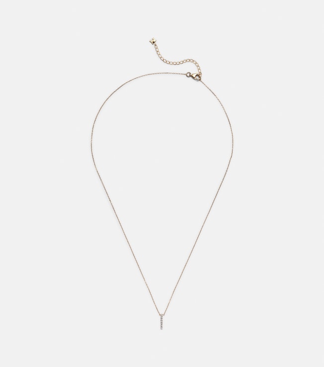 14kt gold La Barre necklace with diamonds | Mateo