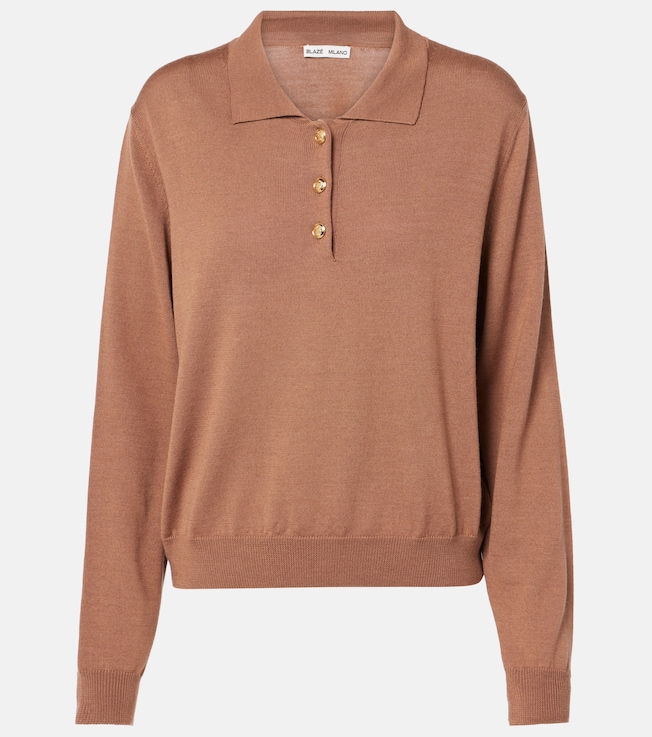 Wool, silk and cashmere polo shirt | Blazé Milano
