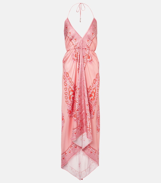 Paisley asymmetric silk midi dress | Etro