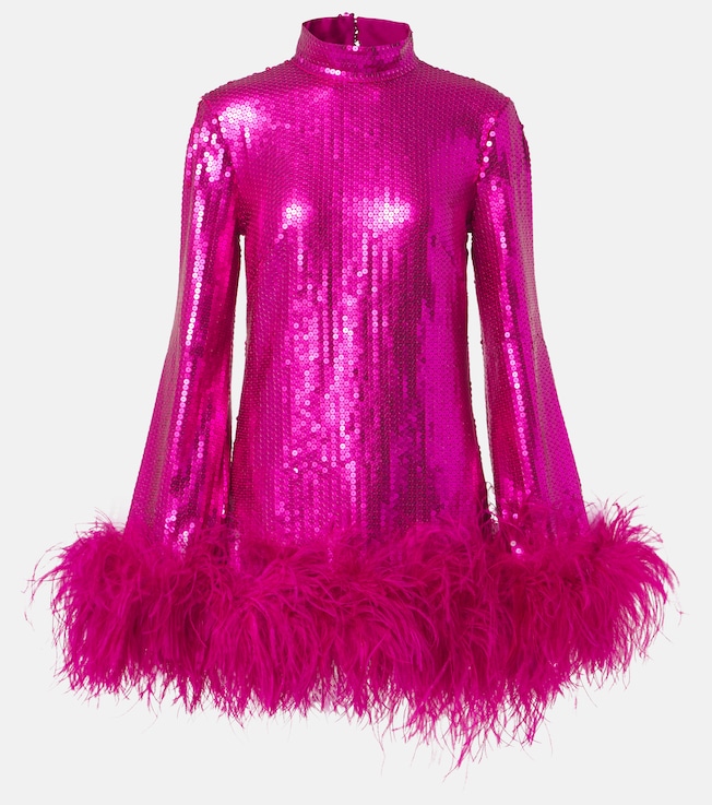 Gina sequined feather-trimmed minidress | Taller Marmo